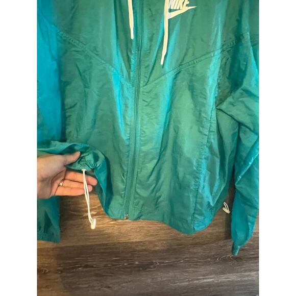 Nike Windbreaker Jacket sz XL Green Unisex Bike Hoodie raincoat - Picture 10 of 11